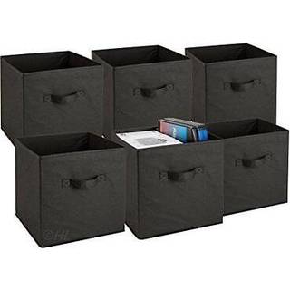 Handy vaskeri sammenklappelige terningopbevaringsboks - 6 pakke - Dekorative stofopbevaringskuber er sammenfoldelig og stor arrangør til hyldens
