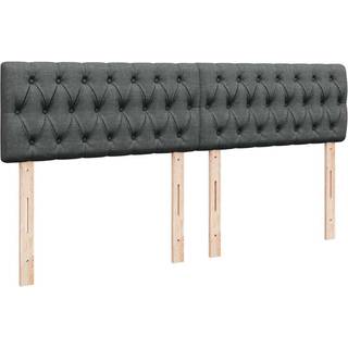 Kontinentalseng Med Madras Stof Mørkegrå - Med pynteknapper / 200 x 200 cm