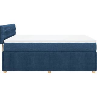 kontinentalseng med madras 160x200 cm stof blå