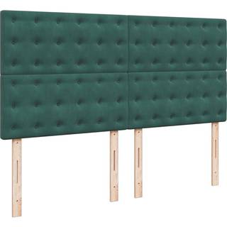 kontinentalseng med madras 180x200 cm fløjl mørkegrøn