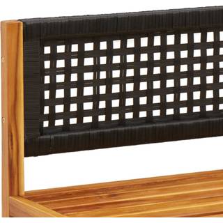 Sofamodul Med Hynder Uden Armlæn Massivt Akacietræ - Sort og cremefarvet / midterdel fodskammel bord