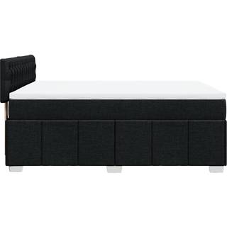 Kontinentalseng Med Madras Stof Sort - Med pynteknapper / 140 x 200 cm