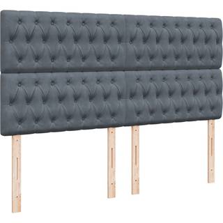 Kontinentalseng Med Madras Fløjl Mørkegrå - Med pynteknapper / 200 x 200 cm