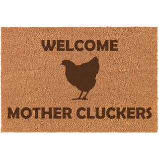 Coir Door Mat Funny Chicken Doormat Welcome Mother Cluckers