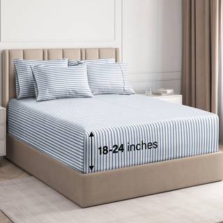 Ekstra Deep Cal King Sheet Set - 6 Piece Breathable & Cooling Sheets - Hotel Luxury Bedark Set - Easy Fit - Soft Wrinkle Free & Comfy Sheets Set