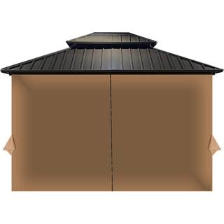 Cowvie Gazebo Gardinudskiftning Universal 4-Panel Sidevægter 10 'X 12' Patio Gazebo Privacy Gardiner med dobbelt lynlåsudskiftning til gårdhave u