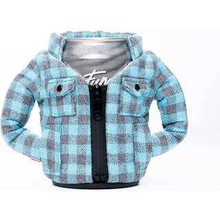 Puffin - The Lumberjack Flannel - Isoleret 12 oz kan køligere I ølflaske & soda kan isolator holde drikkevarer og drikkevarer koldt - kraterblå