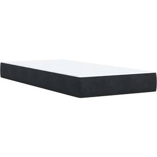 Kontinentalseng Med Madras Fløjl Sort - Med pynteknapper / 90 x 200 cm