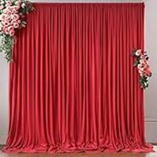 10 ft x 10 ft rynke Gratis r?dt baggrundsgardinpaneler Polyesterfotografering Baggrund G?rding Bryllupsfest Home Decoration Forsyninger