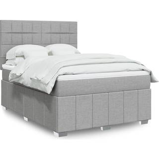 kontinentalseng 140x200 cm stof lysegrå