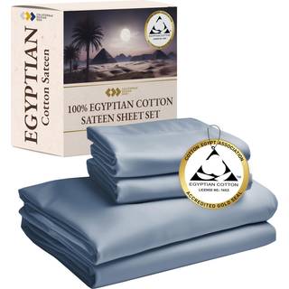 Californien design den certificeret luksus 100% egyptiske bomuldsark Dronningplader Sæt dybe lomme Sengplader Sæt sateen afkølingsplader til varm