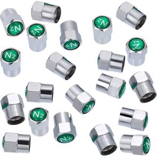 Tatuo 20 stykker metal messing d?kventil stamme caps st?vt?t ventil d?kker til auto biler d?kventiler N2 nitrogen tegn logo p? toppen