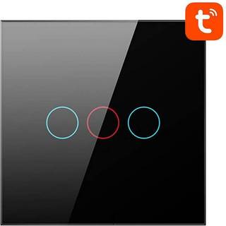 Avatto - Smart Light Switch ZigBee LZTS02 EU B3 3 Way No Neutral TUYA black