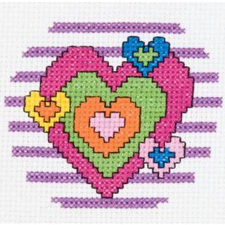 Bucilla My 1. Stitch t?llede Mini Cross Stitch Kit 45457 hjerte