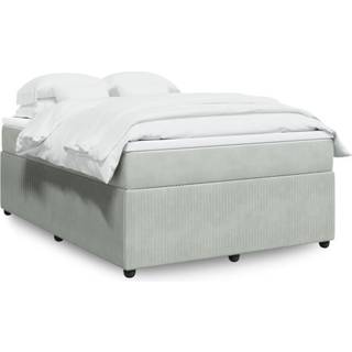 Kontinentalseng Med Madras Fløjl - Lysegrå / 140 x 190 cm