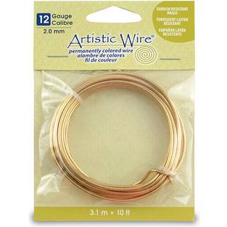 Kunstnerisk ledning 12 gauge plades resistent messing h?ndv?rk smykker indpakning ledning guld farve 10 ft