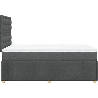 Kontinentalseng Med Madras Stof Mørkegrå - knapper / 120 x 190 cm