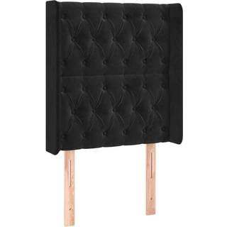 kontinentalseng med LED-lys 80x200 cm velour sort