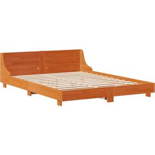 sengeramme uden madras 140x200 cm massivt fyr gyldenbrun