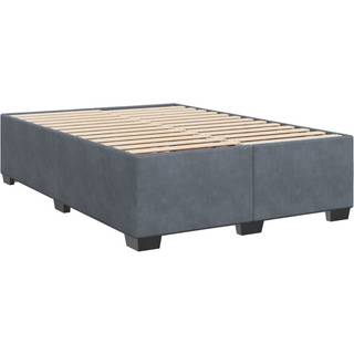 Kontinentalseng Med Madras Fløjl Mørkegrå - Med ensartet mønster / 140 x 190 cm