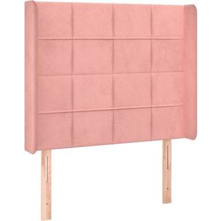 Kontinentalseng Med Led-Lys Velour Pink Lyserød - Blok med firkanter / 80 x 200 cm