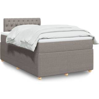 kontinentalseng med madras 120x200 cm stof gråbrun