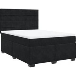 kontinentalseng med madras 140x190 cm fløjl sort