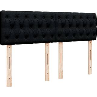 Kontinentalseng Med Madras Stof Sort - Med pynteknapper / 160 x 200 cm