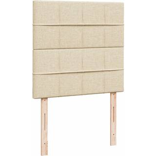 kontinentalseng med madras 100x200 cm stof cremefarvet