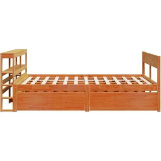 Sengeramme Uden Madras Massivt Fyrretræ - Gyldenbrun / 160 x 200 cm