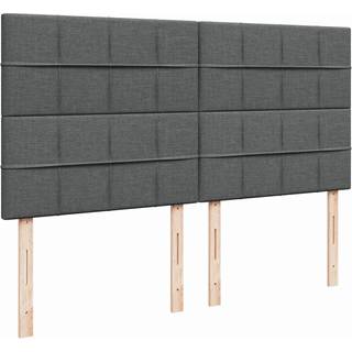 Kontinentalseng Med Madras Stof Mørkegrå - Blok med firkanter / 180 x 200 cm