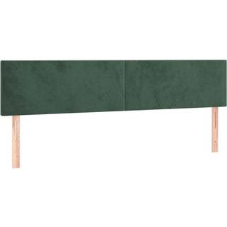 Sengegavl Med Led-Lys Velour - Mørkegrøn / 180 x 5 x 78/88 cm