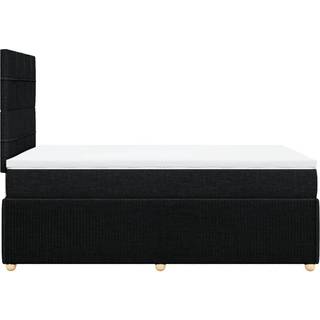 Kontinentalseng Med Madras Stof Sort - Blok med firkanter / 120 x 190 cm