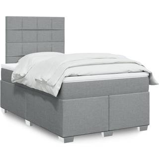 kontinentalseng med madras 120x190 cm stof lysegrå