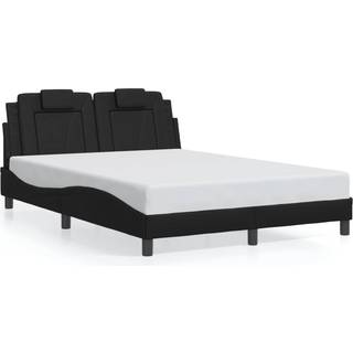 Sengeramme Med Sengegavl Kunstlæder - Sort / 140 x 200 cm