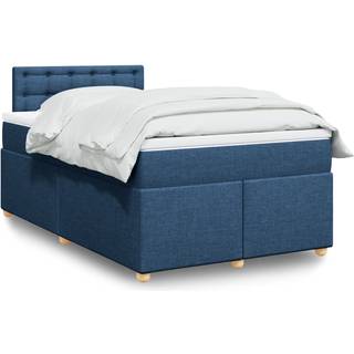 Kontinentalseng Med Madras Stof Blå - knapper / 120 x 190 cm