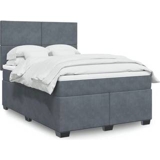 Kontinentalseng Med Madras Fløjl Mørkegrå - Med ensartet mønster / 140 x 190 cm