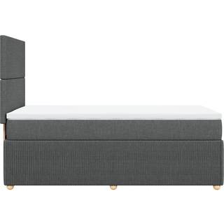 kontinentalseng med madras 90x190 cm stof mørkegrå