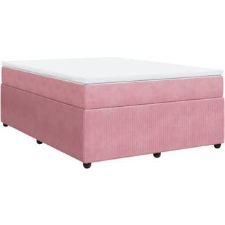 Kontinentalseng Med Madras Fløjl - Lyserød / 140 x 200 cm