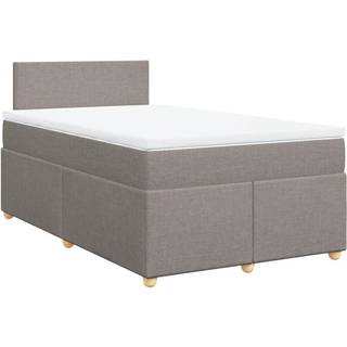 kontinentalseng med madras 120x200 cm stof gråbrun