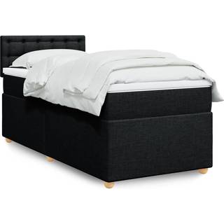 kontinentalseng med madras 100x200 cm stof sort