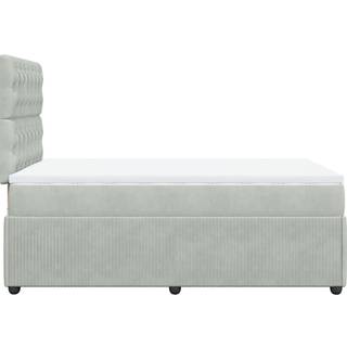kontinentalseng med madras 120x190 cm velour lysegrå
