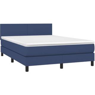 Kontinentalseng Med Led-Lys Stof Blå - Med ensartet mønster / 140 x 200 cm