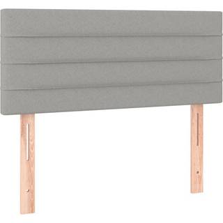 Sengegavl Med Led-Lys Stof - Lysegrå / 80 x 5 x 78/88 cm