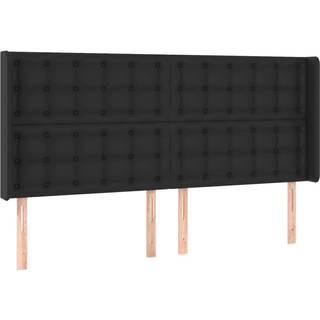 Kontinentalseng Med Madras Og Led-Lys Kunstlæder Sort - knapper / 160 x 200 cm