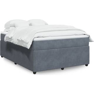 Kontinentalseng Med Madras Fløjl - Mørkegrå / 140 x 190 cm