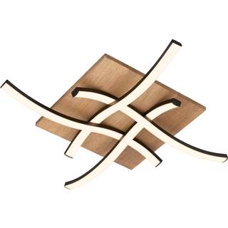 Loftlampe Vinka, 4 lyskilder, 47x47 cm, træfarvet