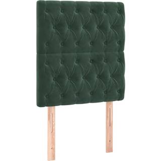 Kontinentalseng Med Led-Lys Velour Mørkegrøn - Med pynteknapper / 80 x 200 cm