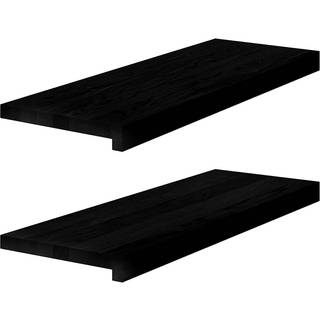 trappemåtter 2 stk. mørkebrun 70x25x2 cm massivt egetræ