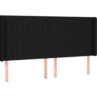 Sengegavl Med Led-Lys Stof - Sort / 183 x 16 x 118/128 cm